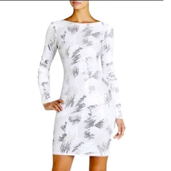 BCBGMAXAZRIA KAMILA LONG SLEEVE SEQUIN DRESS Large - Picture 1 of 16